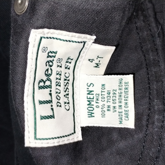 Vtg 90s LL Bean Jeans Double L Classic 27W/40L black - Picture 3 of 5